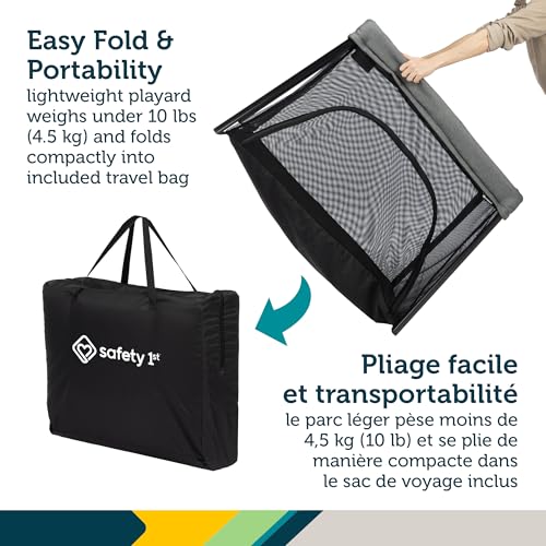Safety 1st Dream & Go 3-In-1 Travel Crib, Playard & Bassinet With Carry Bag – Portable, Lightweight & Overnight Sleep Ready – Grey Wolf by Safety 1st - Image 5