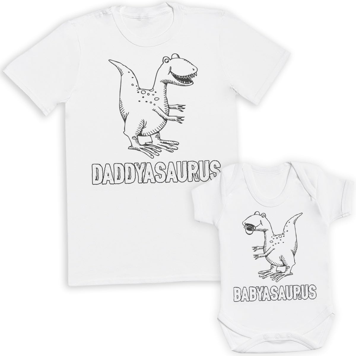 Pre-Father's Day Delivery - Babyasaurus Baby Gift Set - Set of 2 - Father & Baby Matching Set - Dad & Baby - Gift for Daddy Him Dad