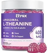 Elysx Liposomal L Theanine Gummies, Chewable L-Theanine 400mg with GABA Supplement for Kids &amp; Adu...