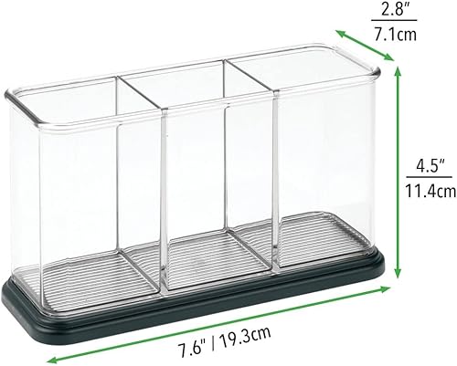 Miniatura 5 de mDesign Plastic Cutlery Utensil Holder Storage Organizer Caddy for Kitchen Countertop Organization - Holds Fork, Knife, Spoon, Silverware - 3