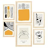 Photo Gallery nacnic set di 6 poster a inchiostro nero. casa. stampe artistiche e astratte per interior design e decorazione. a3 & a4, cornici color legno. Photo Gallery nacnic set di 6 poster a inchiostro nero. casa. stampe artistiche e astratte per interior design e decorazione. a3 & a4, cornici color legno.