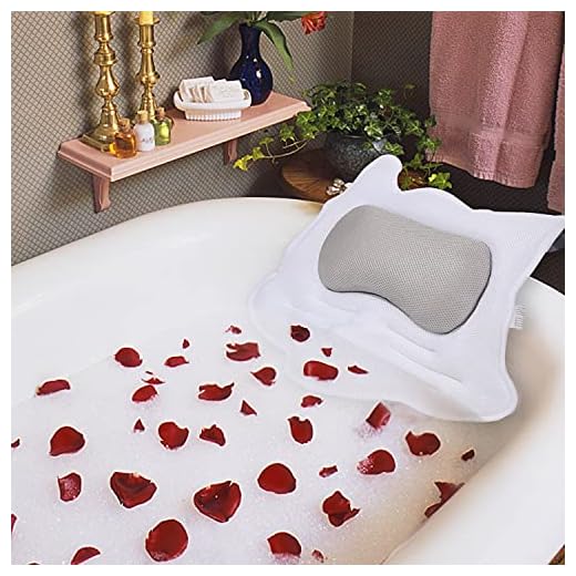 Bath Pillow for Tub Neck Shoulder & Back Support, with Strong Suction Cups - Upgraded 5D Air Mesh Bathtub Spa Pillow Cushion Headrest for Men&Women, Fits All Bathtubs, Outdoor Hot Tub, Jacuzzi