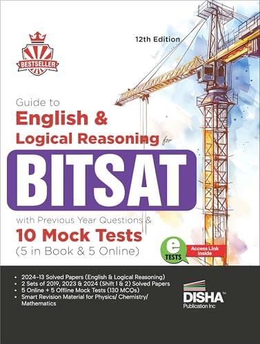 Image of Guide to English & Logical Reasoning for BITSAT with Previous Year Questions & 10 Mock Tests - 5 in Book & 5 Online 11th Edition | PYQs | Revision Material for Physics, Chemistry & Mathematics |