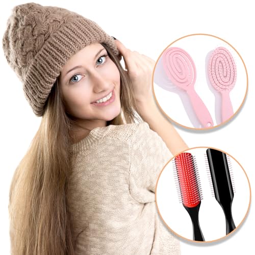 Detangle Hair Brush,2 PCS Hair Brush Tangle Brush Hairbrushes Curly Brush Wavy Hair Brush Professional Hair Brush Hair Brish Detangler Brush Anti Tangle Hair Brush for Women Men Blow Drying Hair - Image 7