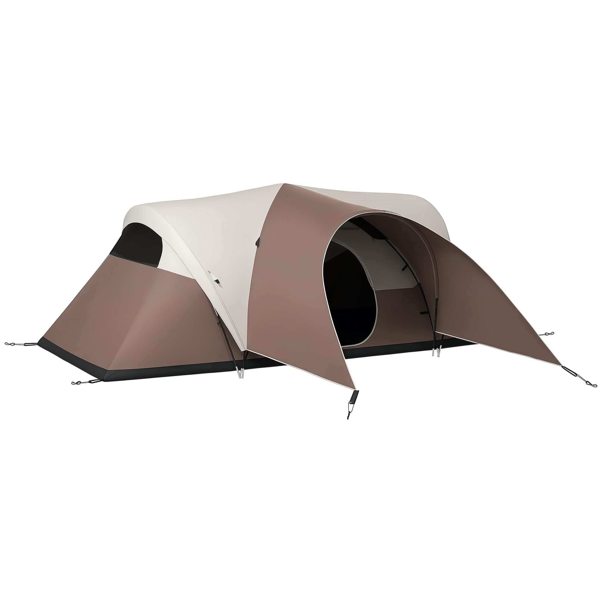 Outsunny Tente de Camping familiale 7 Personnes 550L x 300l x 198H cm | Étanche, Ventilée, Sac de Transport