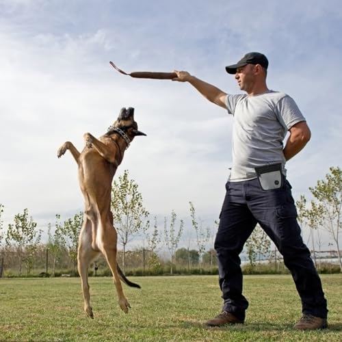 KRYMXAR Leckerlitasche für Hunde, 2-in-1 Hundetraining Set mit Futterbeutel und Clicker, Bauchtasche für Hundespaziergang, praktische Gassi Tasche mit Kotbeutelhalter