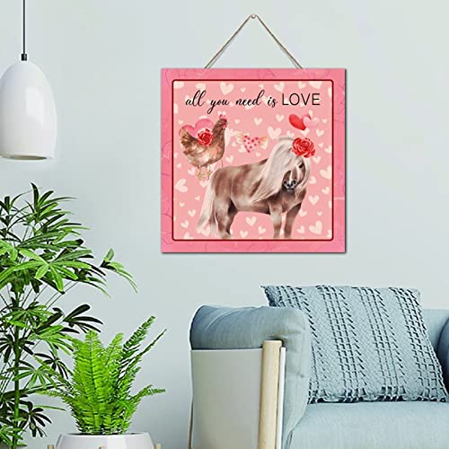 Plaque murale humour bois cheval buanderie déco 30x30 cm