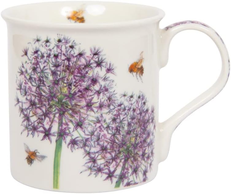 The Leonardo CollectionLesser & Pavey British Designed Coffee Mug | Ceramic Coffee Mugs for Home or Work | Large Mugs for Hot Drinks | Tea and Coffee Cups (BEE-TANICAL Allium Mug)
