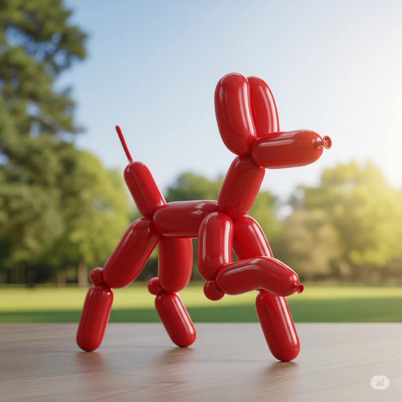Image of long Modelling, Twisting, Tube Balloons, Pack of 100 (Red)