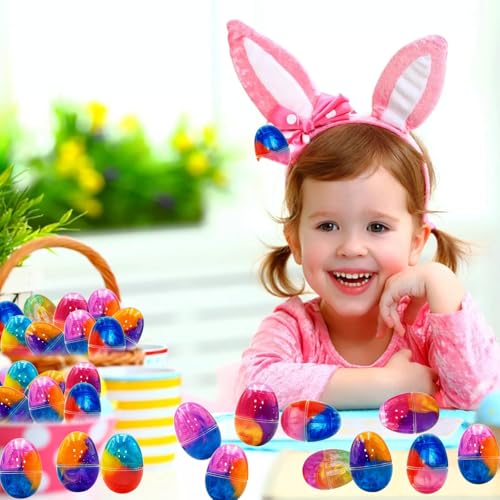 12 Pack Prefilled Easter Galaxy Slime Eggs, Galaxy Slime Easter Egg Fillers Stress Relief Easter Egg Hunt Filling Treats Classroom Easter Basket Stuffers Easter Party Favor for Kid Teens Boy Girl by Olixmlya - Used condition - Image 6