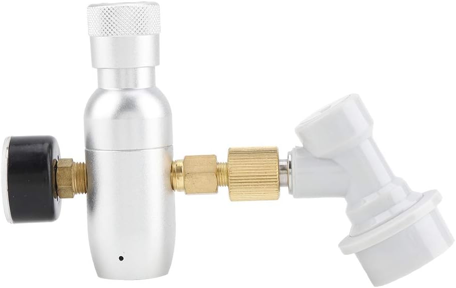 Compact Regulated CO2 Charger 16g Beer Regulator Charger with Gas Disconnect for Home Draft Kegerator, Easy to Operate, PSI Range from 0 60 or 0 150, Made of Machined Anodised (0-150PSI)