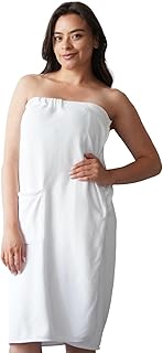 Efforest Bademantel Damen Saunahandtuch Badeponcho - Morgenmantel Damen Leicht Saunakilt - Großes Badetuch Handtuchkleid mit Druckknöpfen - Sauna Frottee Tuch