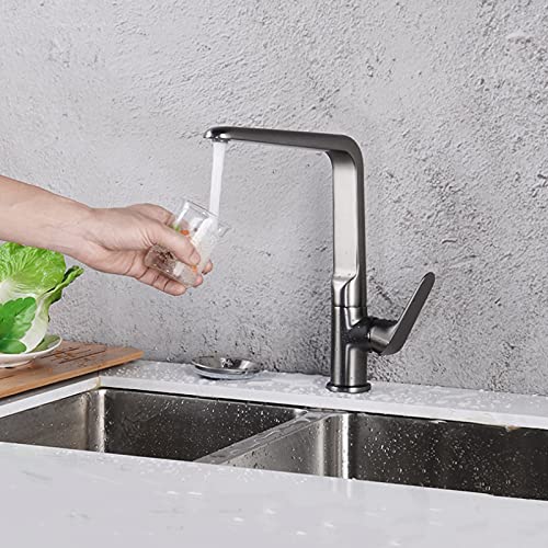 Robinet de cuisine anti-éclaboussures à arc élevé, mitigeur laiton robuste - 3