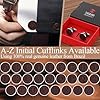 Silver Rose Gold Cuff Links Men, Leather Stainless Steel Cufflinks for Men Initial Letter Personalized Cuff Links with Gift Box for Groom Husband Father, 0.85 inch, Platinum plated, no gemstone #1