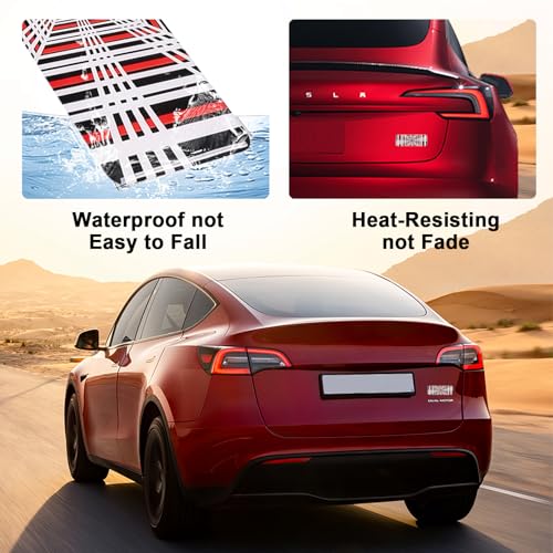Image of 3D Plaid Performance Emblem Stickers Compatible with Tesla Model 3 Y X S Cybertruck, Plaid Performance Exterior Rear Trunk Accessories Sticker Decal Decorations