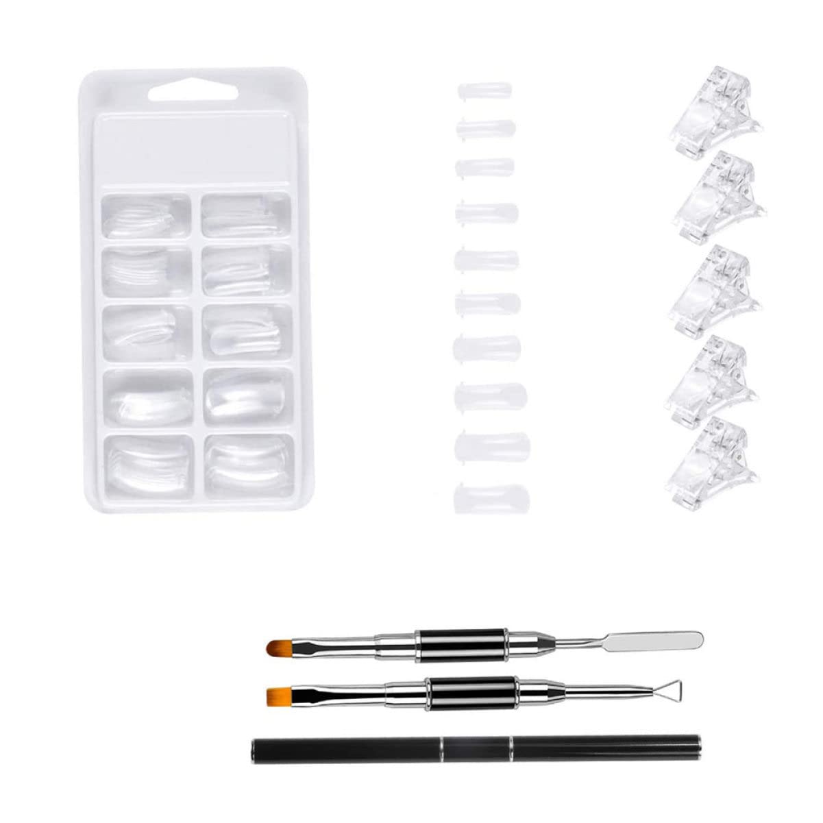 3 Set Manicure Per L'allungamento Delle Unghie Strumento Per Nail Art Per Manicure Kit Per French Manicure in Gel Per Unghie in Acrilico Bianca Estensore Chiodo Plastica