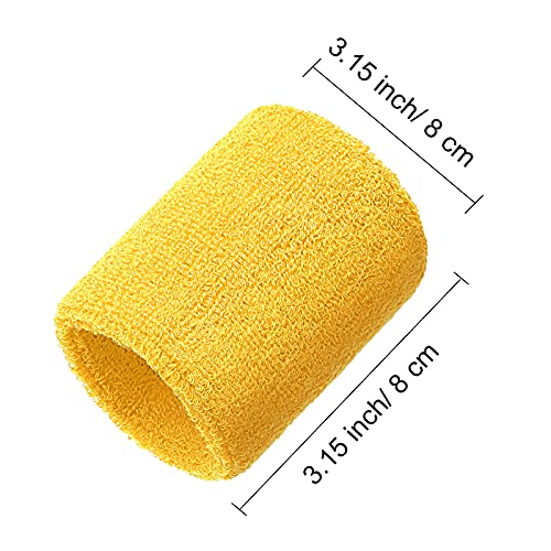 Image of Willbond Wrist Sweatbands, Sports Sweatbands for Competition, Sweat Absorbent, for Basketball, Tennis, Football, Running and Work (Pack of 6)