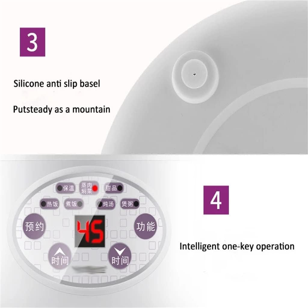 HBJWOV Rice Cooker 3 Layers Rice Cooker Portable Heating Bento Steamer Cooking Pot 2L Food Container Warmer