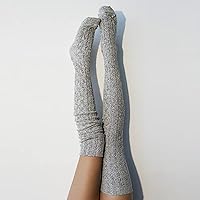 Over De Knie Gebreide Sokken Vrouwen Cable Knit Di... – Grandado