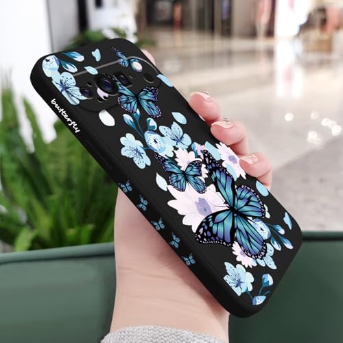 Coque Google Pixel 9 Pro silicone LEECG fine papillon aurore noir - 2