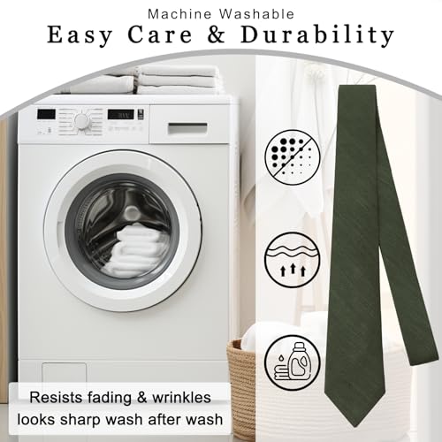 Image of Cotton Ties for Men Solid Color Skinny Tie Mens Necktie for Wedding Graduation Formal Dinner
