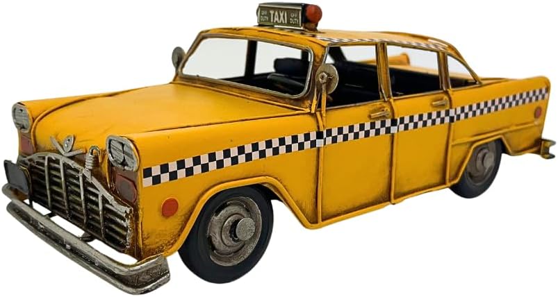 Carousel Home and Gifts Vintage Retro New York City Taxi Yellow Cab Tin Model