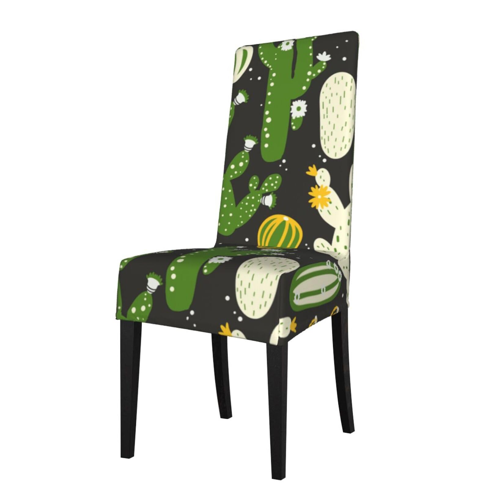 LKYMOH Colorful Cactus Floral Print, Chair Covers Stretch Chair Slipcovers for Dining Room, for Party Pet Protection Universal Fit Soft Polyester
