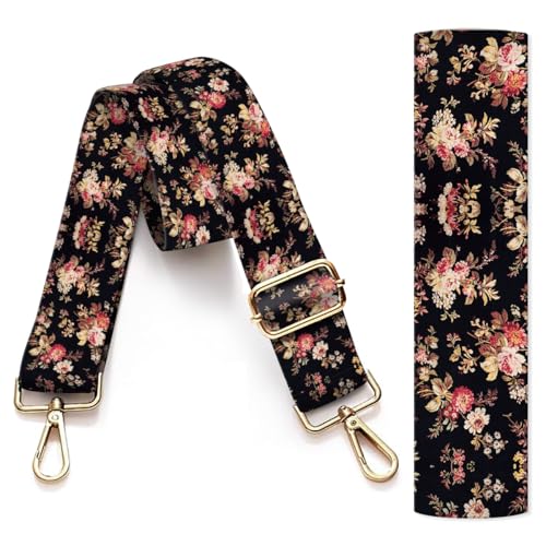 Image of Purse Strap Replacement Crossbody, 3.8cm Wide Shoulder Strap Adjustable Replacement Belt Gold Buckle