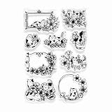 クリアスタンプ 猫フレーム シリコン 判子 手帳や手作りカードに [並行輸入品]