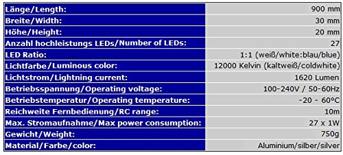 LED Aquariumbeleuchtung PowerLED easy Leuchte Lampe 90cm Tageslichtsimulator Sonnenuntergang Mondlicht HQI T8 AB5