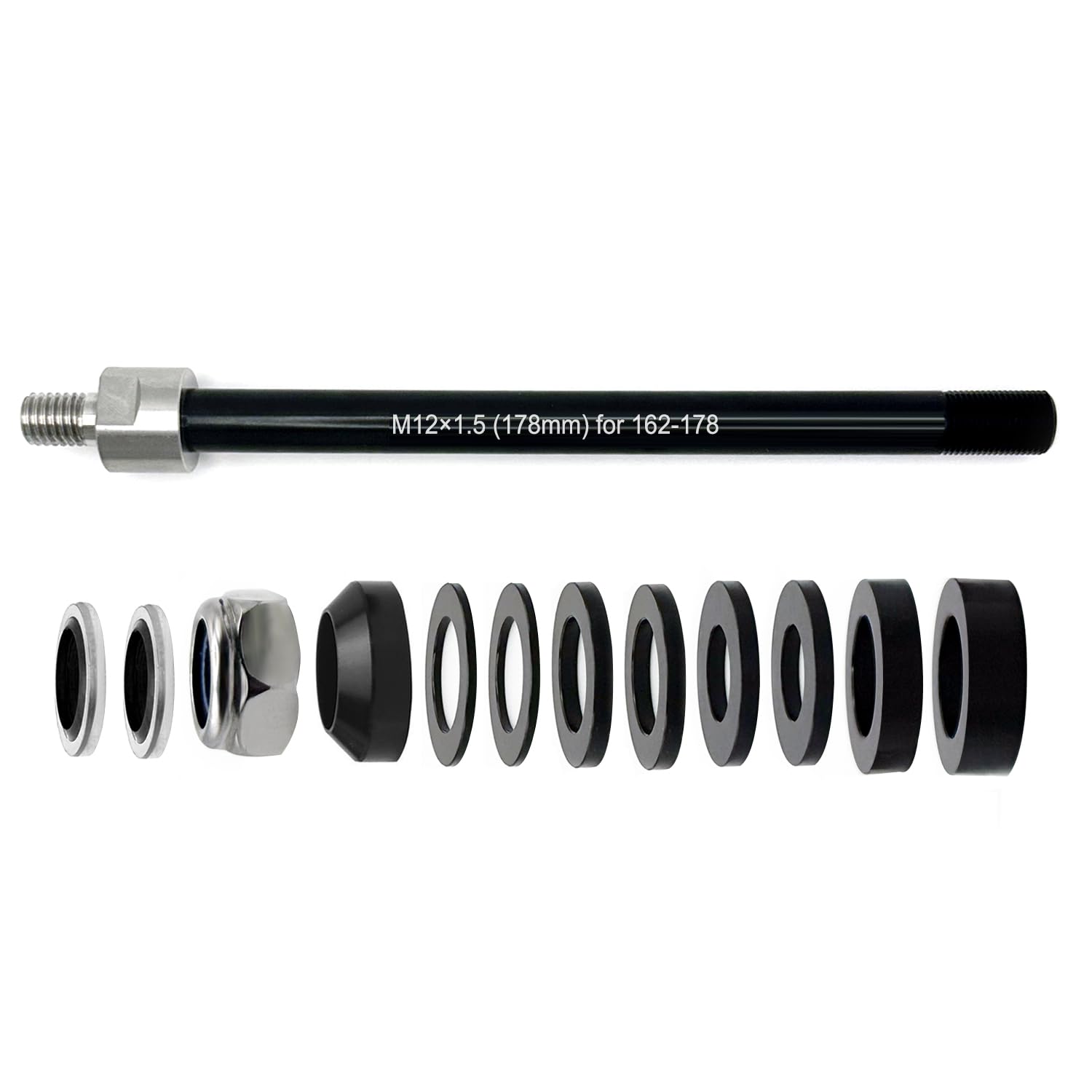 Photo 1 of Jexobox Universal Thru Axle Trailer Hitch Adapter for Thule Bikes - Adjustable M12x1.0/1.5/1.75 Axle (157-192mm), 304 Stainless Steel & 6061-T6 Aluminum Shaft(M12x1.5?178mm? 162-178)