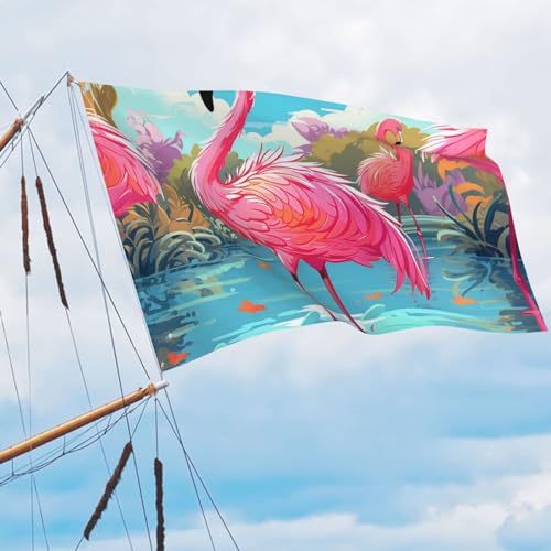 Drapeau flamant rose robuste avec impression HD anti-UV - 5