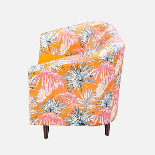 Image of Duroflex Meadow - Premium Accent Love Seat with Channel-Stitched Upholstery | Plush Foam & Curved Backrest | Durable & Elegant Seating | 3 Year Warranty - Floral Yellow