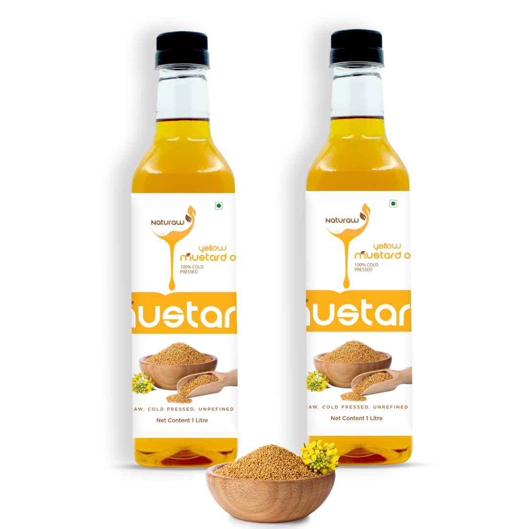 Naturaw Cold-Pressed Yellow Mustard Oil 1 Litre (Pack Of 2) | Unrefined | Modern Method | 100% Pure & Natural | Cold Pressed Oil | Chemical-Free | Sarson Oil | (B0D2RRRQ65) Amazon Price History, Amazon Price Tracker