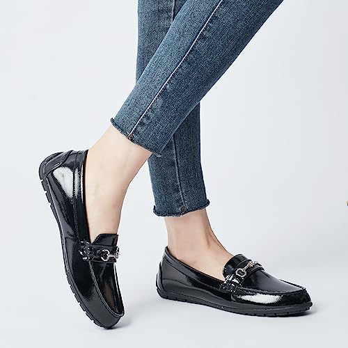 Image of BGSTGUDS Women's Wide Loafers Shoes Cute Dressy Shoes Ladies Comfort Slip Ons Work Shoes