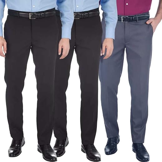 Kit 3 Calças Social Oxford Lisa Masculina Plus Size