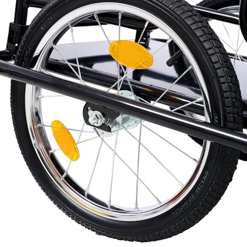 Foldable Bike Cargo Trailer, Bicycle Trailer with Universal Hitch, 16\" Wheels & Reflectors, Heavy-Duty Bike Wagon Cart Large Loading Bike Trailer Cargo Storage Cart - Thumbnail 3