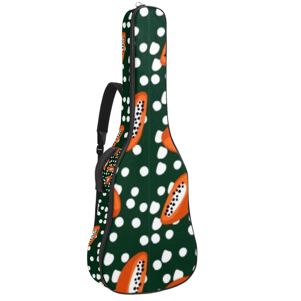 Gitarren-Gigbag, wasserdicht, Reißverschluss, weicher Gitarren-Rucksack, Bass, Akustik- und klassische Folk-E-Gitarrentasche, Papaya Peeling