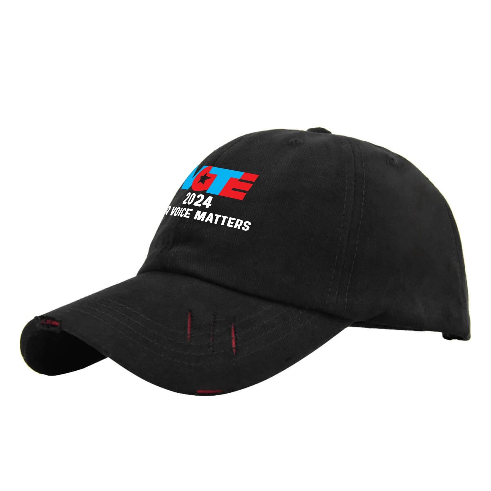 Vote 2024 Your Voice Matters Hats Mens Cap AllBlack Womens Trucker Hat Gifts for Dad Sun Cap