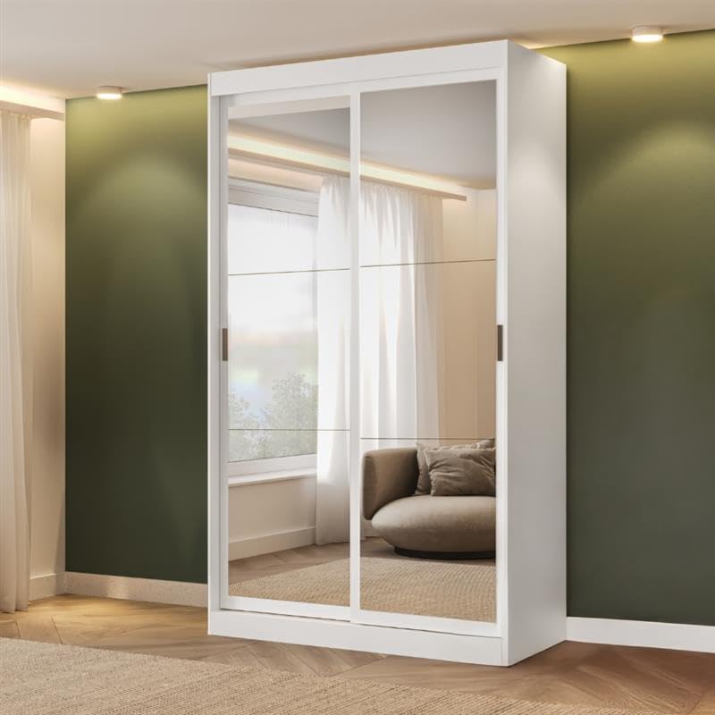 Guarda Roupa 2 Portas 2 Gavetas Carraro (2 Espelhos)