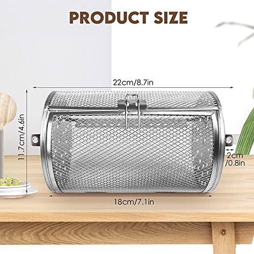 Grillmand, draaispies, rotisseriemand, draaispies, roestvrij staal, gegrilde kooi, oven, 360° rolbraden, mand, oven… - Image 4