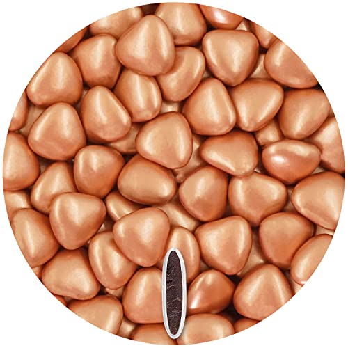 EinsSein 0,5kg Dragees mariage au chocolat cœur médium bronze-or perle dragées mariage baptême noël communion amandes feter et recevoir fêter de fete...
