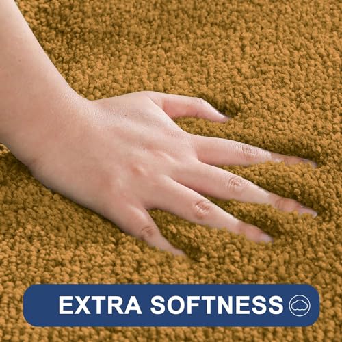 Image of Flooring India Co Newman Bath Mat 2500 GSM Super Soft Microfiber Anti Skid Slip Water Absorbent Bathroom Mats for Bedroom, Home, Door (60x90 cm, Gold)