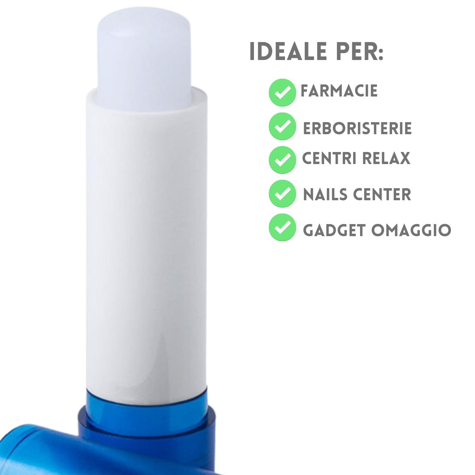 Balsamo Labbra Personalizzato Gadget Promozionale con Personalizzazione, Prodotti Personalizzati per Aziende, Eventi, Matrimoni, Hotel, Fiere, Centri Benessere | Cod. 5053 (100)