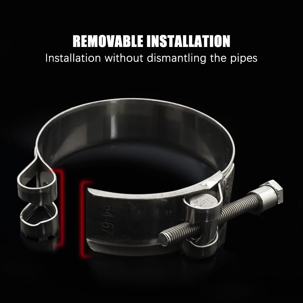 Morsetti Per Tubo Di Scarico 304 In Acciaio Inox - 4 Pezzi Regolabili 60-63 Mm, Per Moto E Auto - Foto 10