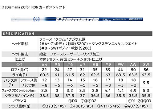 ダンロップ(DUNLOP) スリクソン ZX5 アイアンセット 6本 【カタログ純正シャフト装着モデル】 Diamana ZX for IRON カーボンシャフト メンズ 右利き 番手:5-9、PWフレックス:S ゴルフクラブセット 5枚目