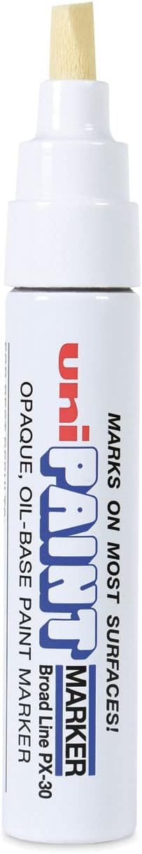 uni-Paint Permanent Marker, Broad Chisel Tip, White