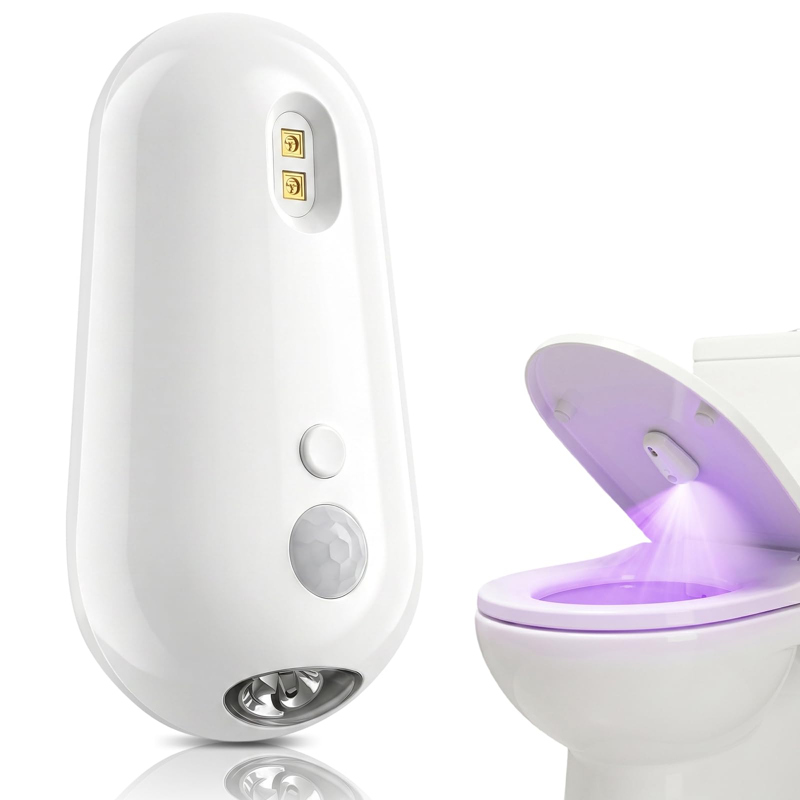 UV Toilet Cleaner with Night Light, Toilet Cleaner UV Lamp Rechargeable Night Light, Automatic Cleaning Reduce Odors Smart Toilet Lid for Bathroom