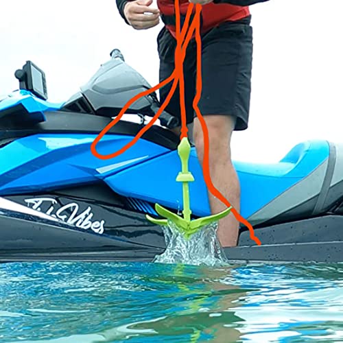 Miniatura 7 de Begrit Kit Anclaje Plegable De Barco 1.5kg Ancla Kayak Moto De Agua Acero Al Carbono Foldable Anchor Con Bolsa De Transporte E Cuerda De Remolque De 10 M Para Sup Paddle Board Canoa Jet, Verde