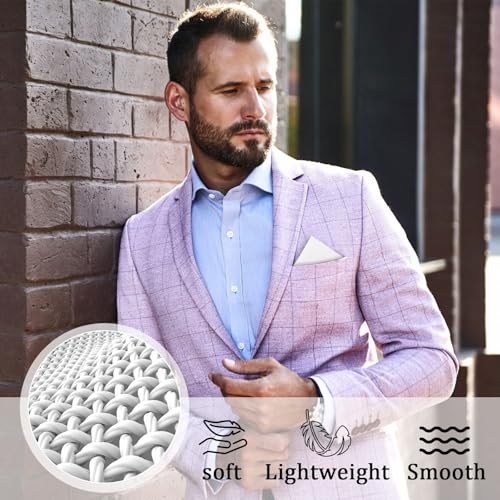 Image of Luckyvestir Pocket Squares for Men, 9 inch Cotton Linen Sage Handkerchiefs Men Women with Pocket Square Holder for Suits Business